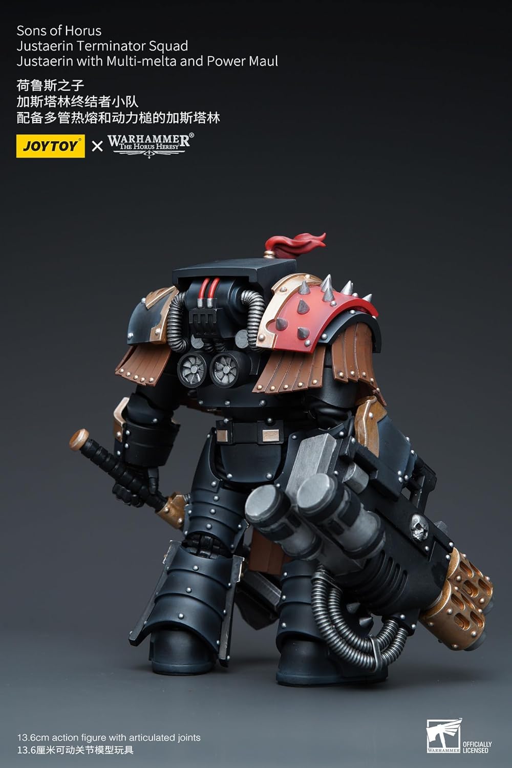 Warhammer 40K Sons of Horus MKIV Terminator Squad Justaerin with Multi-melta and Power Maul 1:18 Scale Action Figure