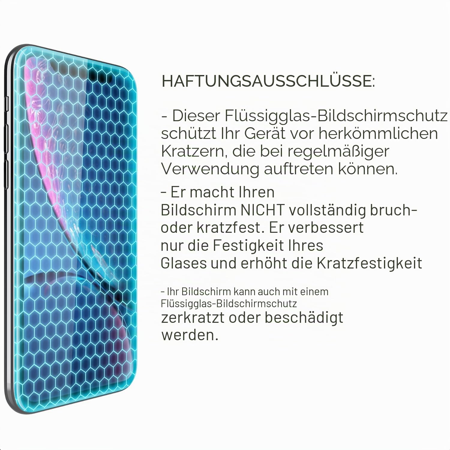 ProofTech Flüssigglas-Displayschutz für alle Smartphones, Tablets und Uhren, abwischbar, Nano-Schutz für bis zu 4 Geräte – Flasche