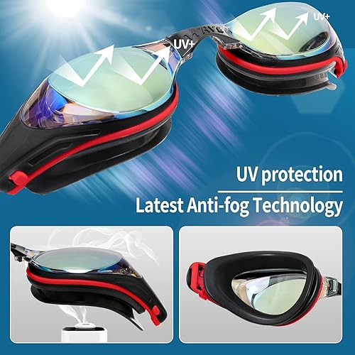 Miniatura 5 de Gafas de natación miopes, gafas de natación ópticas miopes, sin fugas, antivaho y protección UV para adultos, hombres y mujeres