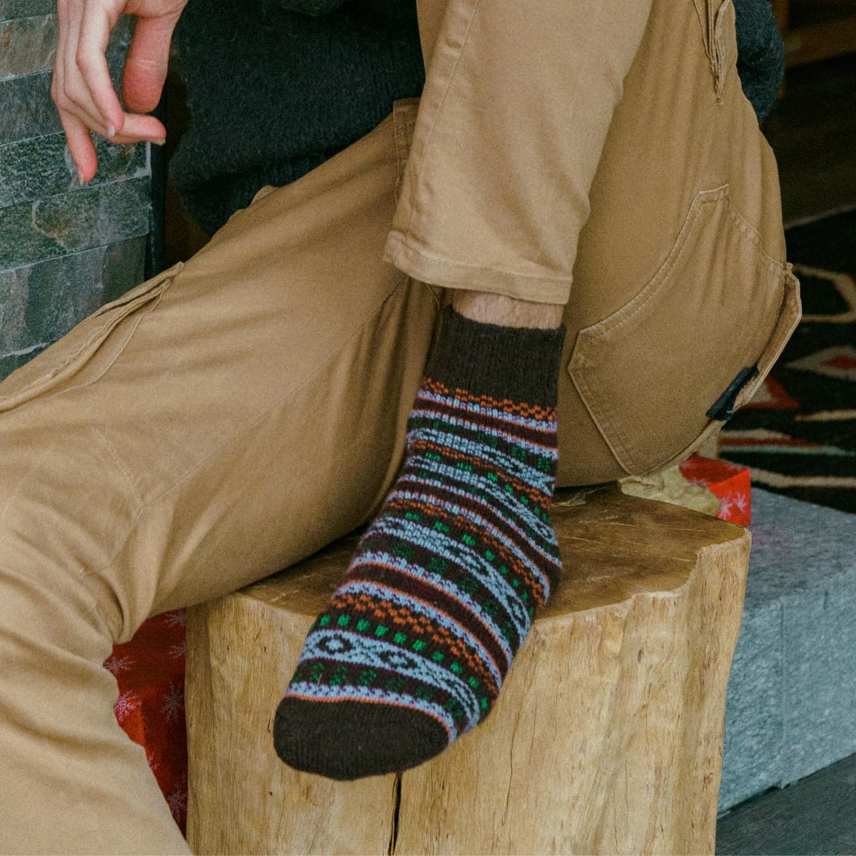NORDIC Socks 2 Paar Merino Wollsocken für Männer & Frauen, Wintersocken, Warme socken, Weich und Bequem