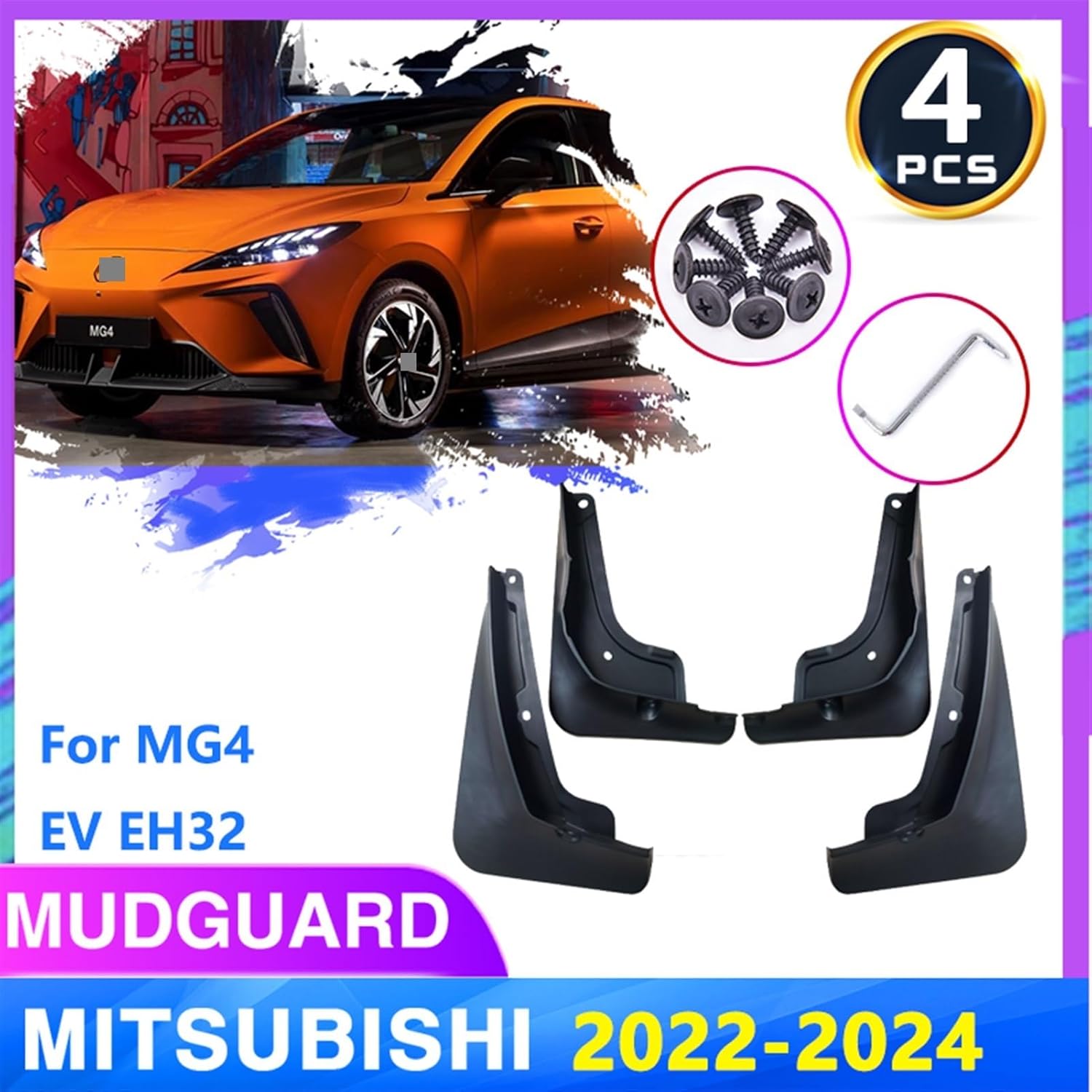 Car Fender Accessories Car Mudguards for MG4 EV 2022 m-g 4 EH32 2023 2024 Mudflap fenders Flare Mud Flaps Guard Splash Fenders Auto Accessories Stying