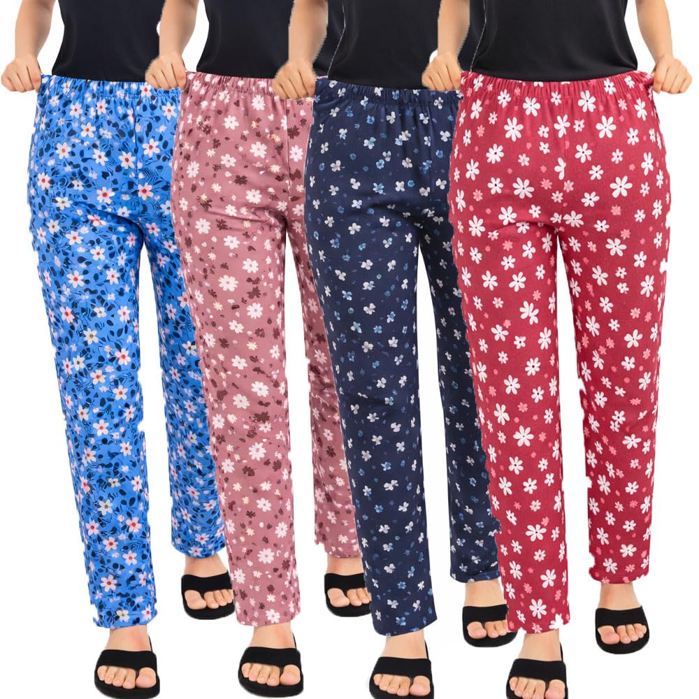 brand flex Women Cotton All Over Print Pyjamas for Girls (Prints May Vary) 4Pack-picture-43