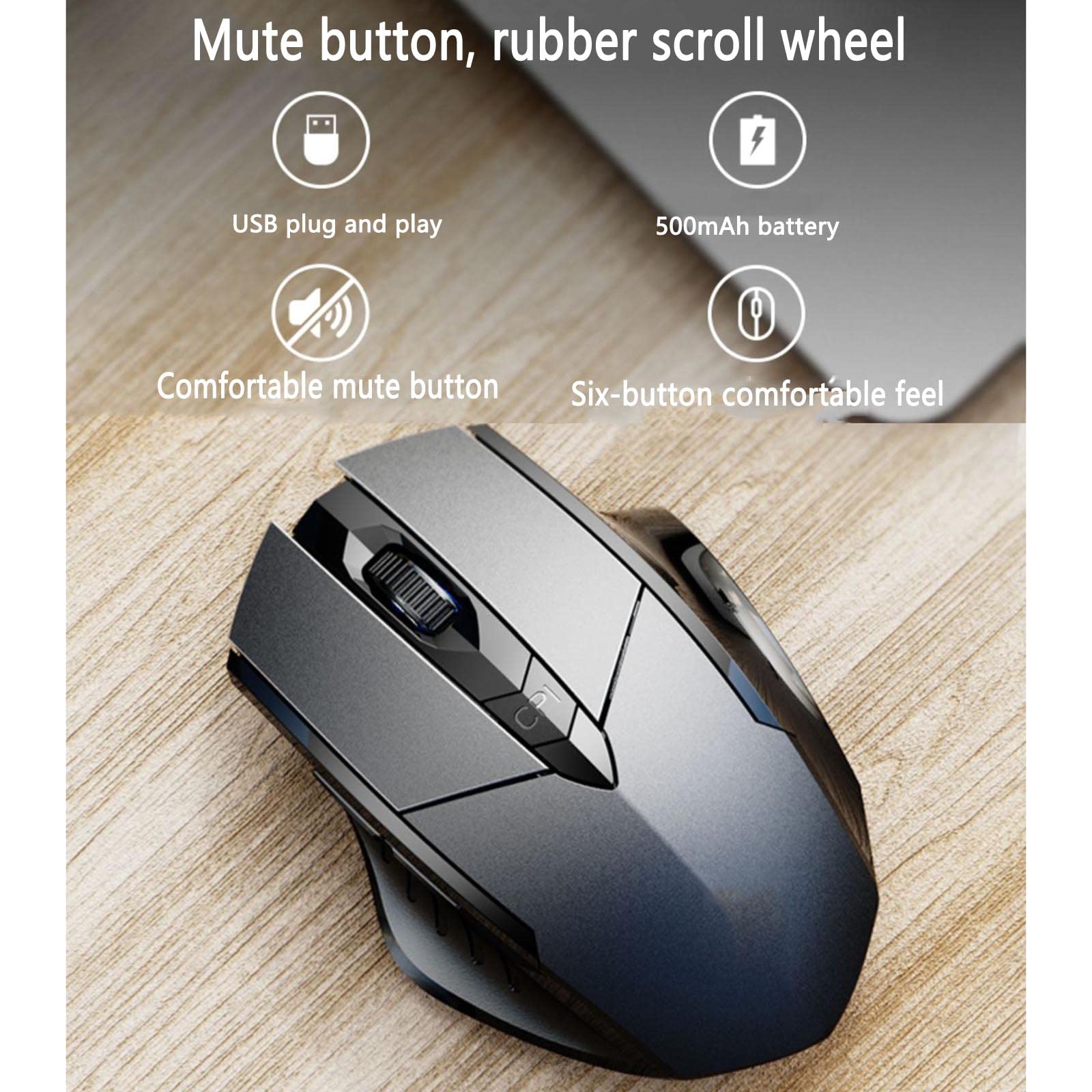 Mysz Mysz bezprzewodowa Mysz komputerowa do gier na laptopach Bluetooth Możliwość ładowania Ergonomiczna mysz Urządzenie wskazujące Fotoelektryczny tryb potrójny Możliwość ładowania 2,4 GHz USB Plug a