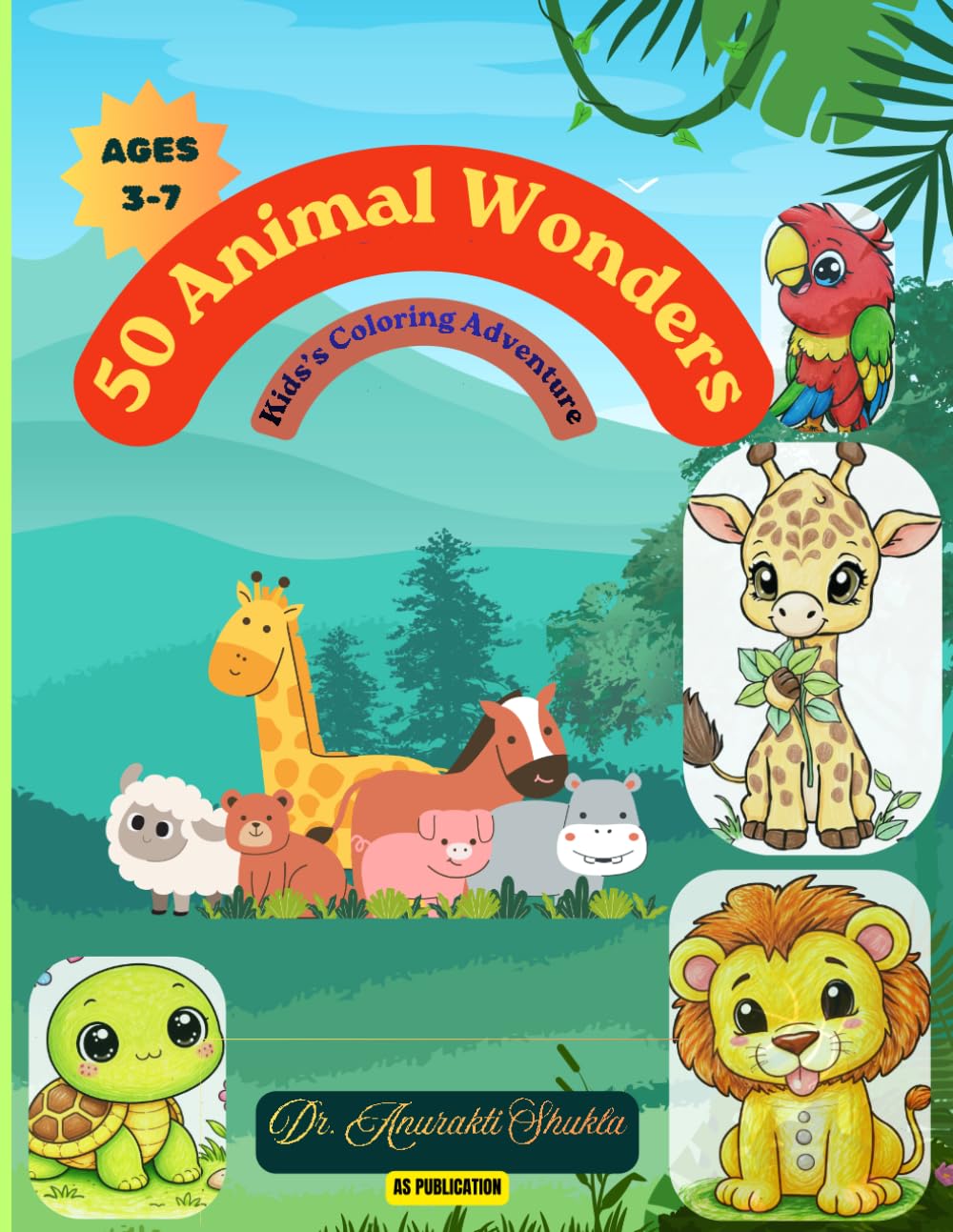 50 Animal Wonders: Kid's Coloring Adventure