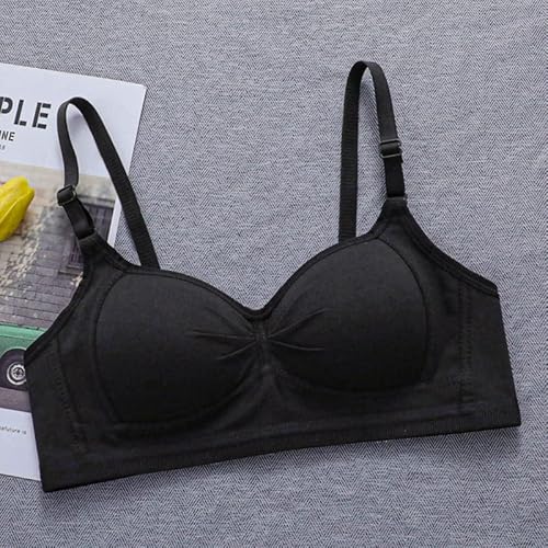 Herepai Teen Girls Seamless Bra Cotton Bras Adjustable Straps (As1, Cup_Band, Numeric_36, A, 36, Pleated Style) #TOP5