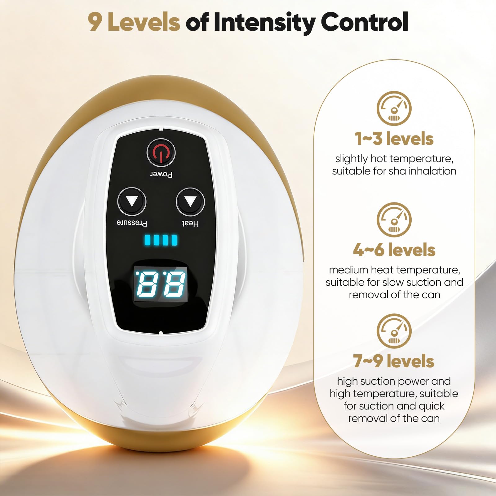 Massaggiatore Contro Cellulite 4 In 1,9 Potenza Di Aspirazione E 9 Calore, Con Coppettazione Sottovuoto E Gua Sha Elettrico, Massaggiatore Anticellulite Vacuum Favoriscono La Circolazione Sanguigna