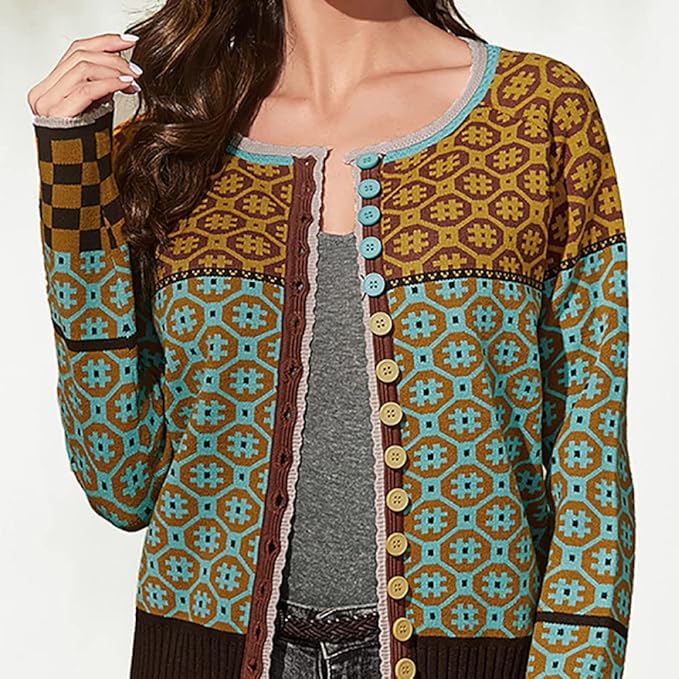 Damen Strickjacke Mit Knöpfen - Eleganter Cardigan V-Ausschnitt Für Herbst Winter