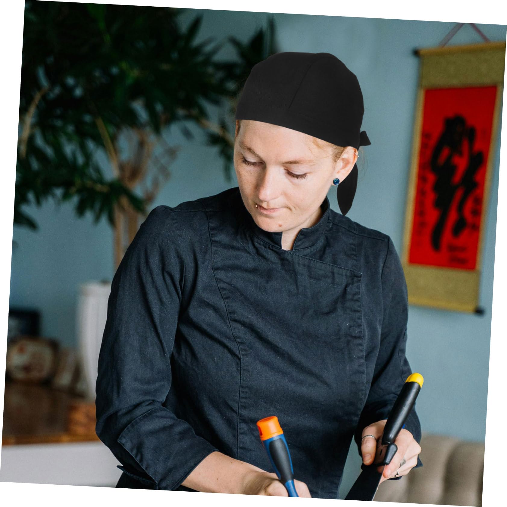 Veemoon Gorros De Chef para Cocina Profesional y Catering, 6 Piezas Unisex En Tejido Cómodo y Transpirable 30x20x12 Cm para Talleres y Eventos