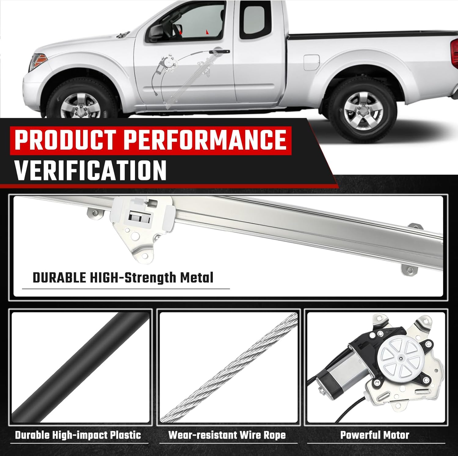 741-348 Front Left Driver Side Power Window Regulator with Motor Compatible with Nissan Frontier 2005-2015, Pathfinder 2005-2010, Xterra 2005-2015, Compatible with Suzuki Equator 2009 2010