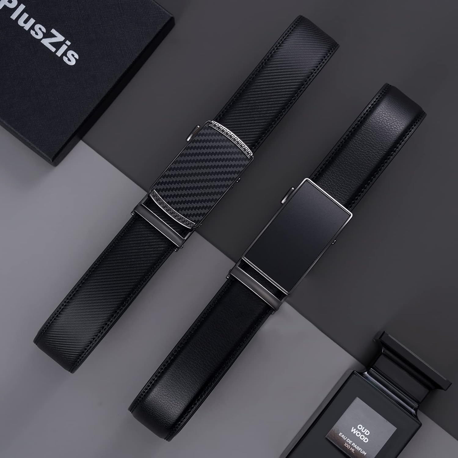 28"-68" Men's Leather Ratchet Dress Belt Big And Tall With Automatic Buckle - Image 4