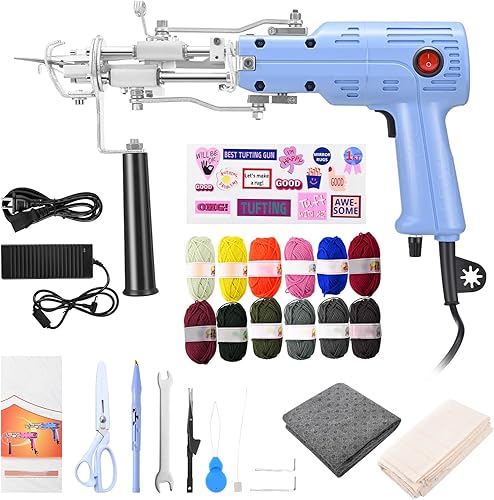 Miniatura 2 de Kit de iniciación de pistola de acolchonamiento de alfombras con recortadora de alfombras, kit de fabricación de alfombras de pelo y bucle con