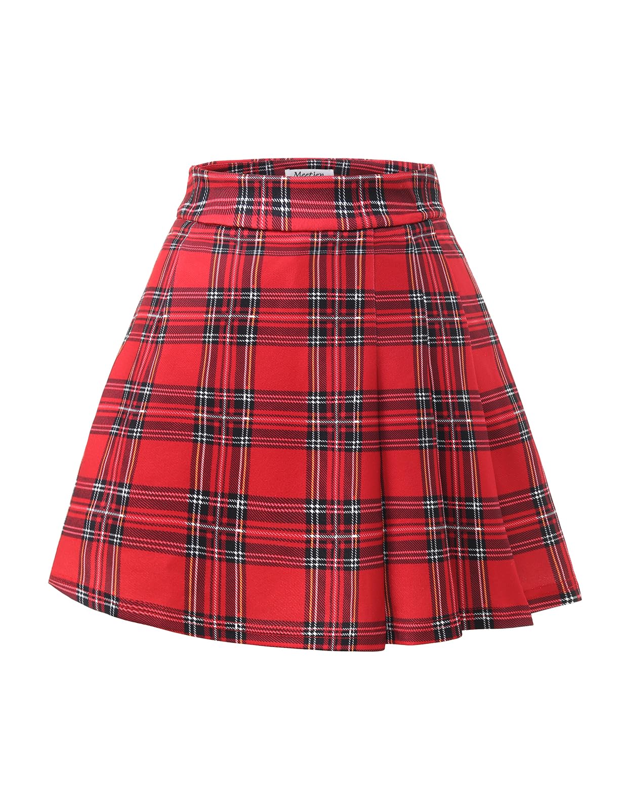 Meetjen Pleated Skirts for Women Mini Elastic High Waist 2025 A Line Skort School Cheerleader Uniform Skater Skirt