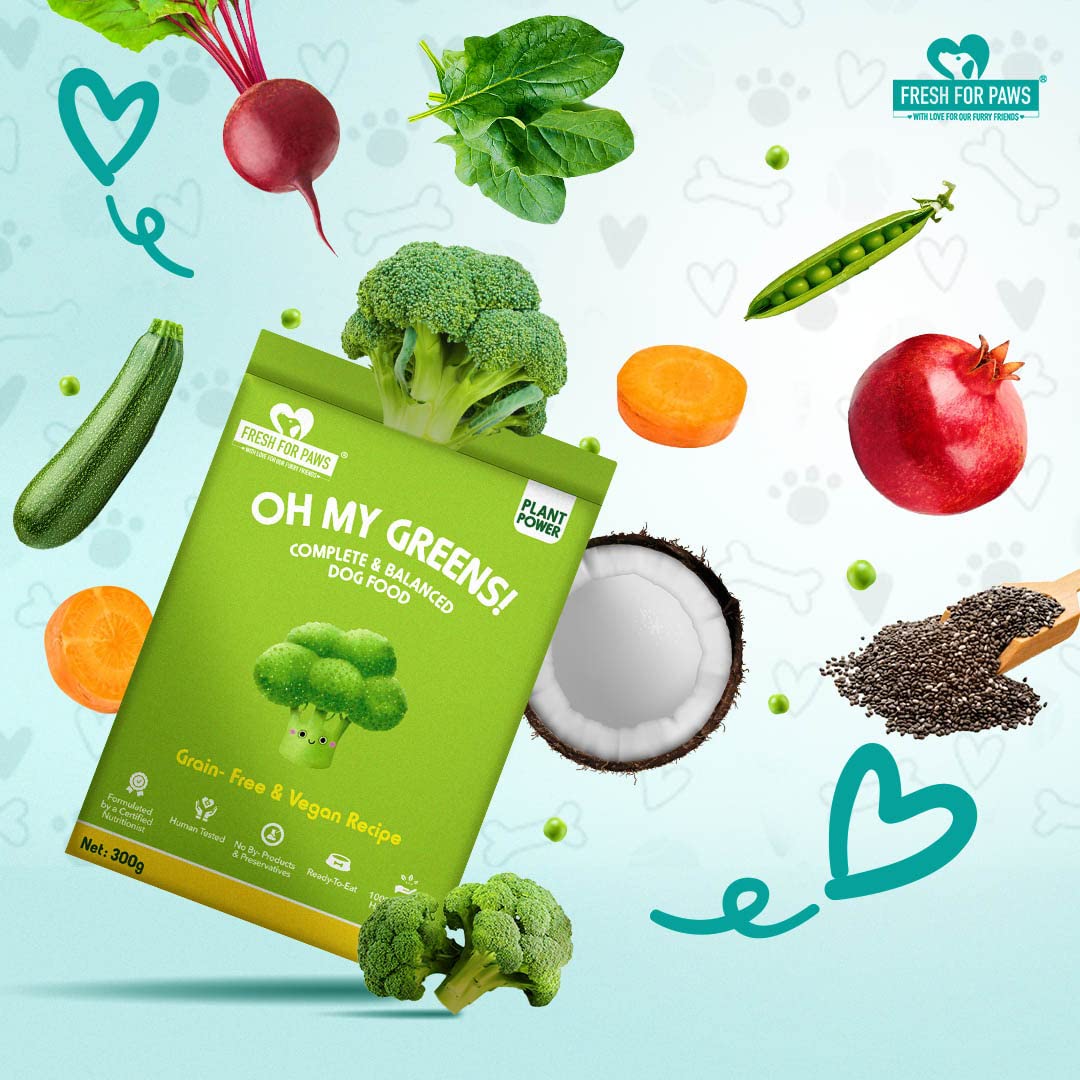 FRESH FOR PAWS 100% Natural&Human Grade Oh My Greens Fresh Wet Dog Food Ready to Eat|Complete&Balanced Meals for Dogs with Healthy Fats&High Protein|All Breed|100 Gram Pack of 2,All Life Stages 4