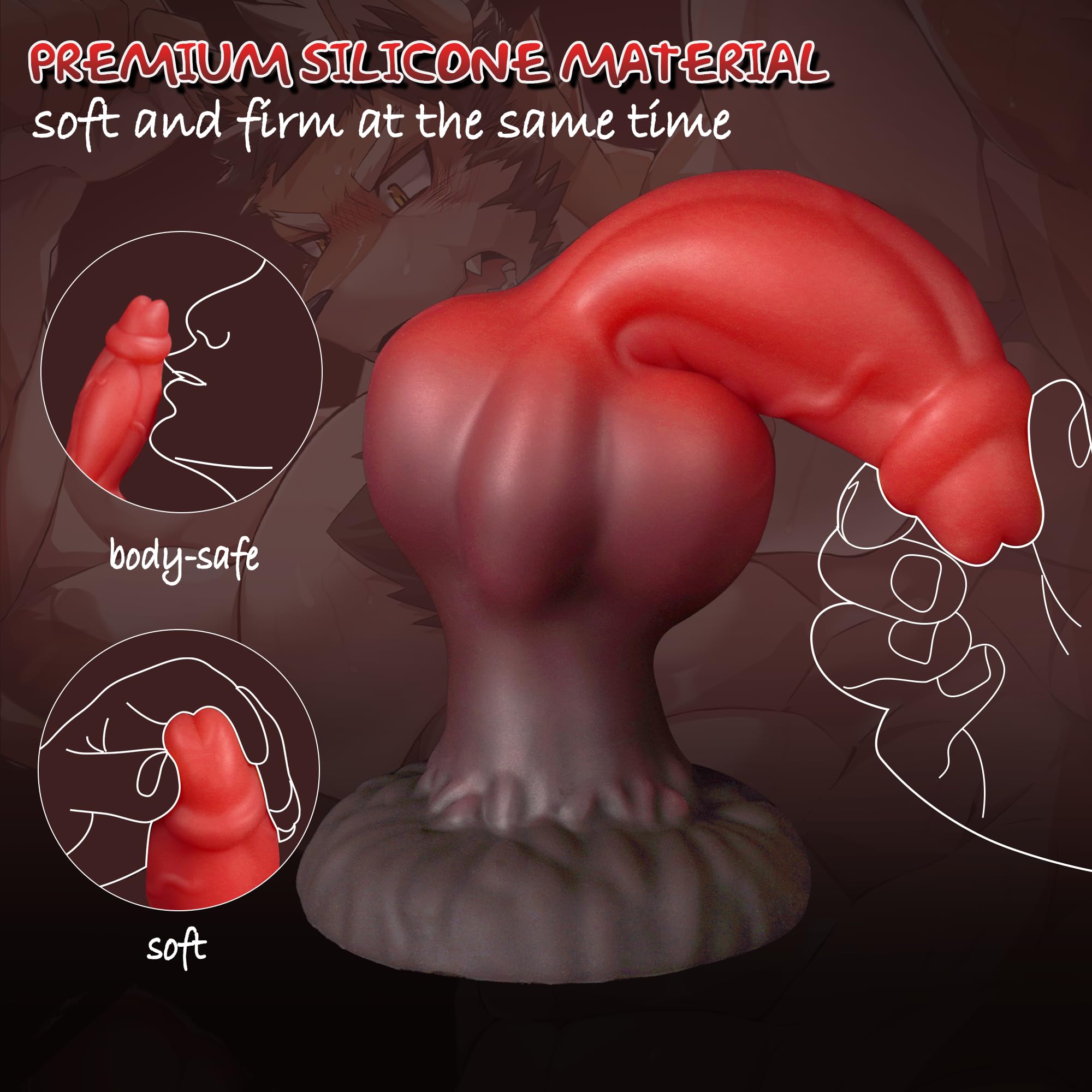 Monster Dildo Fantasy Dragon Dildo with Big Knot, 8.6" Thick Animal Dog Knot Dildos Anal Toys with Strong Suction Cup, Silicone Horse Alien Dildos for G Spot Prostate Play, Adult Sex Toy for Women Men