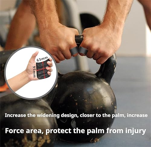 Miniatura 4 de 2025 - 2 agarres antideslizantes para gimnasio, empuñaduras ergonómicas de silicona para hombres y mujeres, guantes de entrenamiento portátiles sin