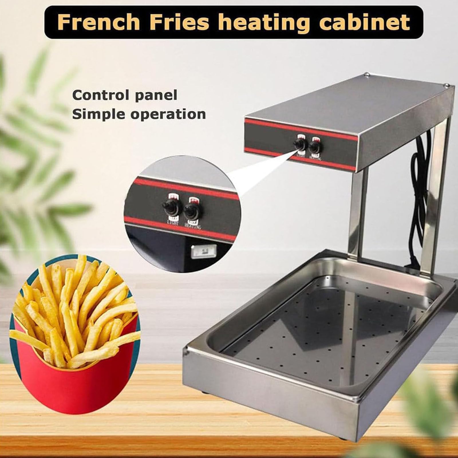 Calentador Papas Fritas,Lámpara Calor Alimentos Comerciales,Luz Para Calentar Alimentos,Calentador Papas Fritas Para Papas Fritas, Churros,Buffet,Cocina,Restaurantes,110V