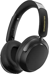 Monster Persona 3rd ANC Bluetooth Headphones, Noise Cancelling Headphones with Bluetooth 5.4, 70 Hours Playtime Over Ear Headphone with Mic, Foldable Lightweight Headset Comfort Fit, Black asin的图片