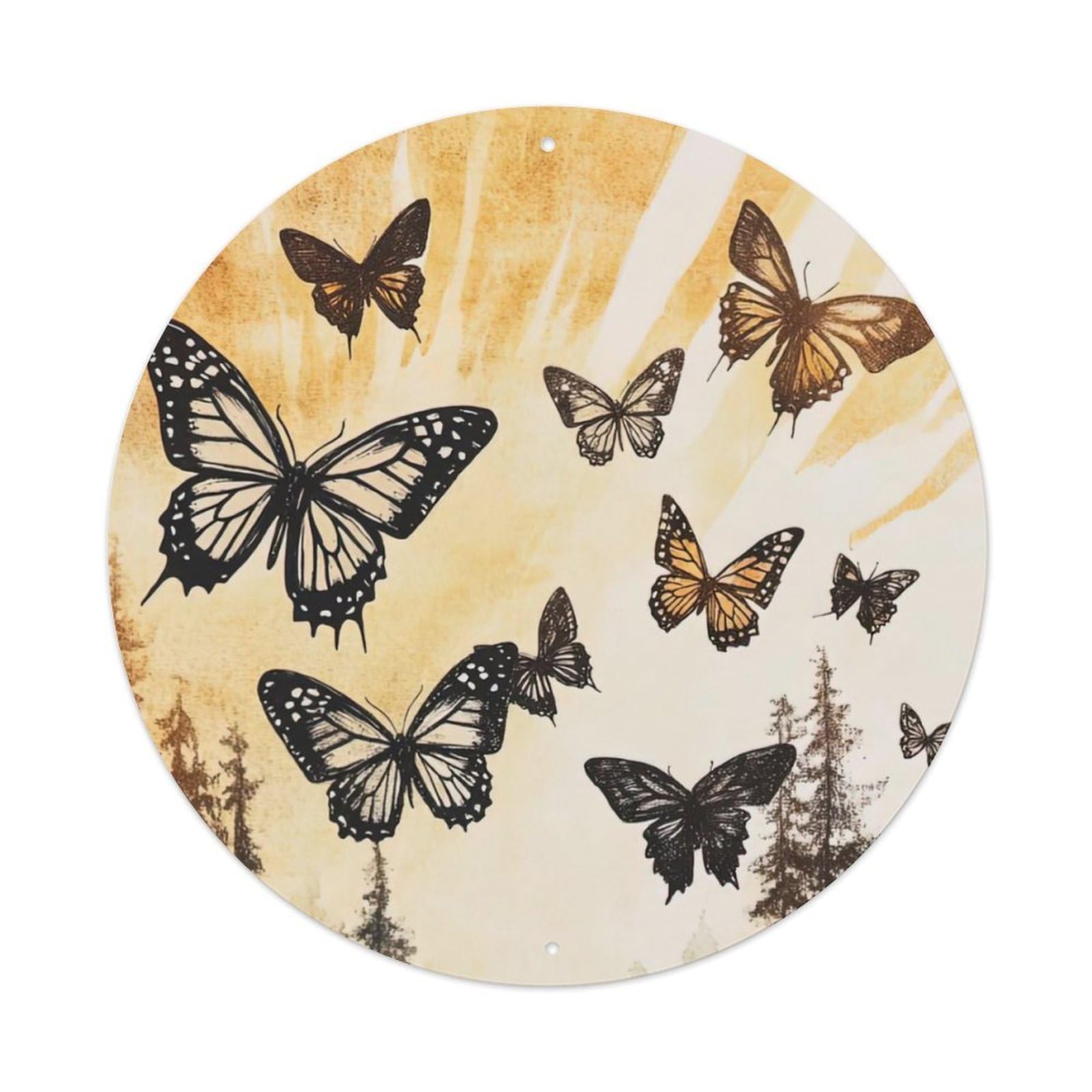 Animal Swarm of Butterflies in The Forest Metal Tin Sign