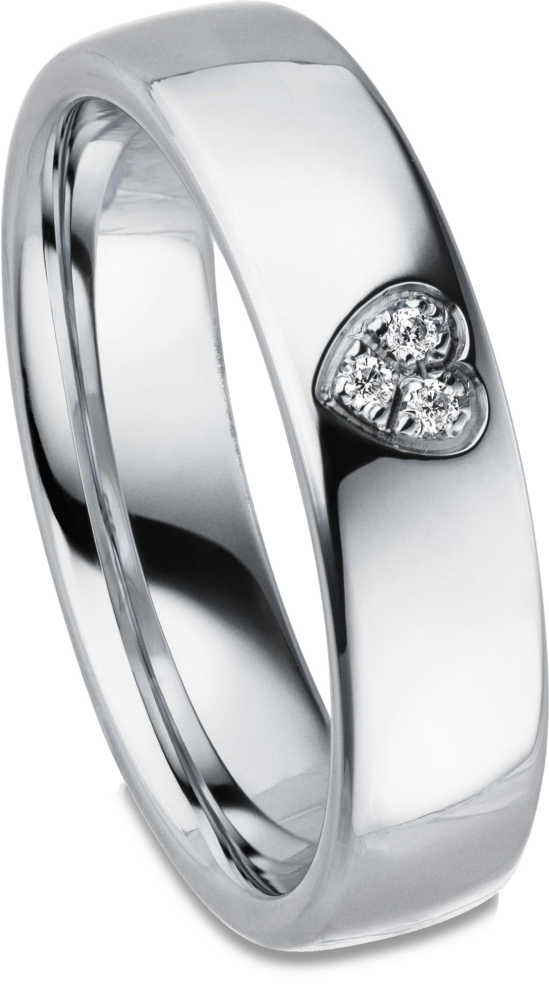 Kolibri Rings Eheringe Set Silber 925 mit 3 Zirkonia in Herz-Form Verschnittfassung | Partnerringe, Trauringe Paarpreis Made In Germany | Inkl. Gratis Gravur + Etui