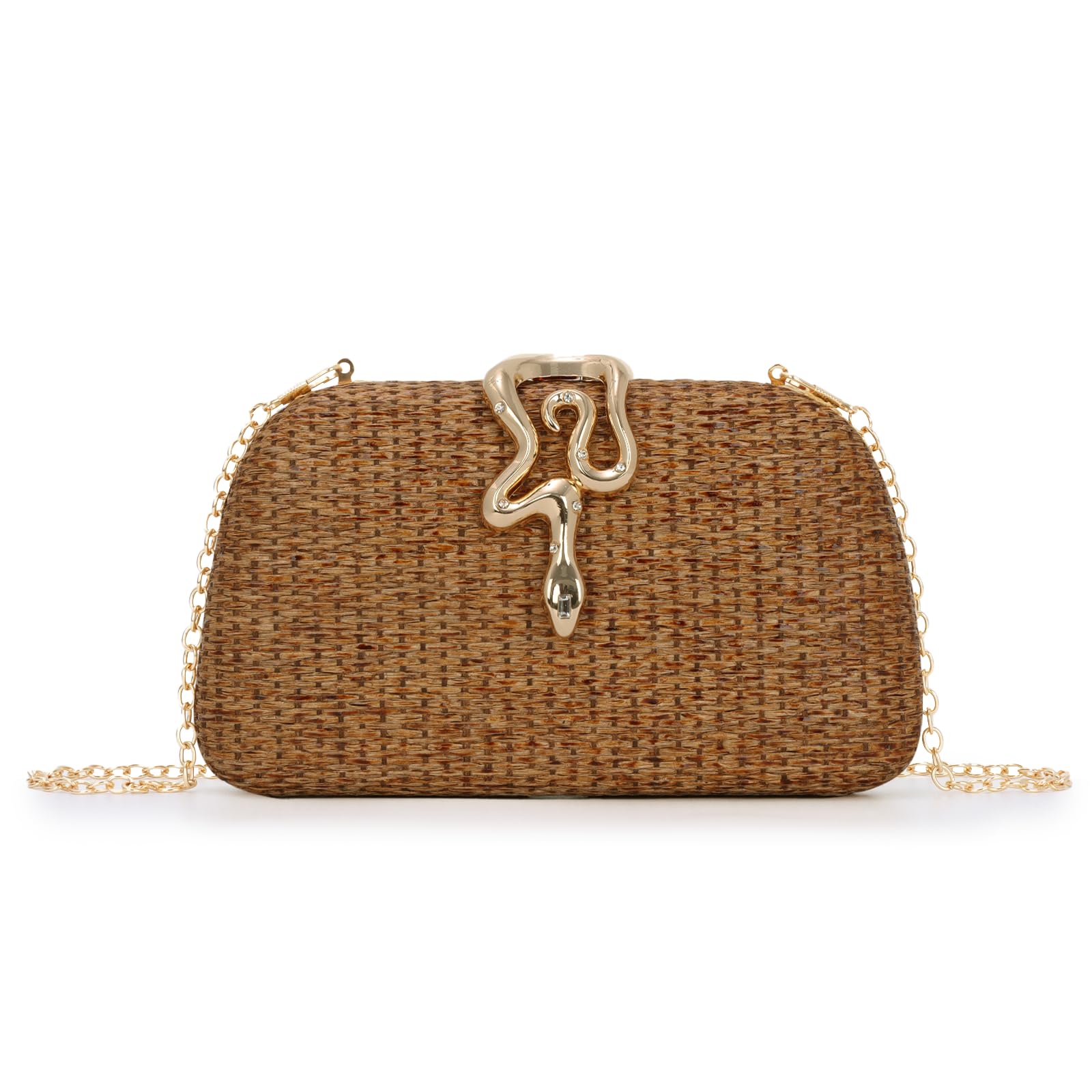 Bolso de Mano de paja de Verano para Mujer Bolso de Playa Tejido Bolso de Noche para Vacaciones Boda Formal 2025