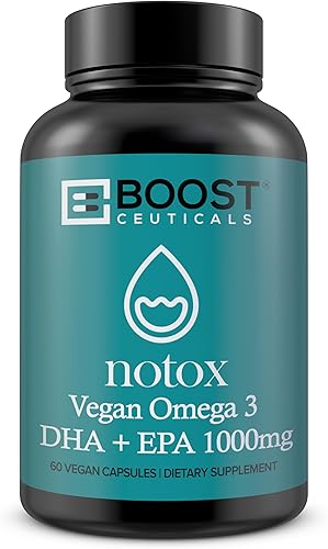 Vista 9 de BoostCeuticals Aceite de algas vegano Omega 500mg – Dosis de mantenimiento perfecta para el bienestar diario del cerebro del corazón – Sin eructos a