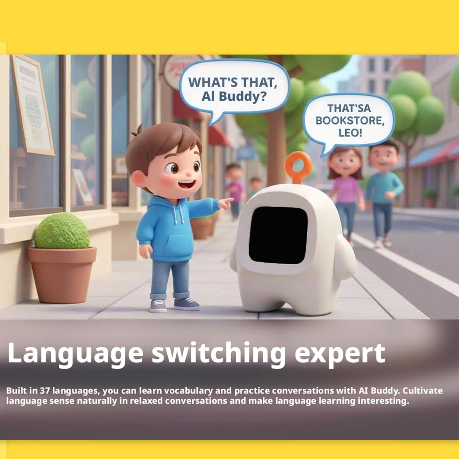 Fabater Robot de Escritorio AI, Mascota Robot Interactiva AI con Personalidad, Chat de Diálogo Inteligente, Compañero de Escritorio para Niñas y Niños con 37 Idiomas (White)