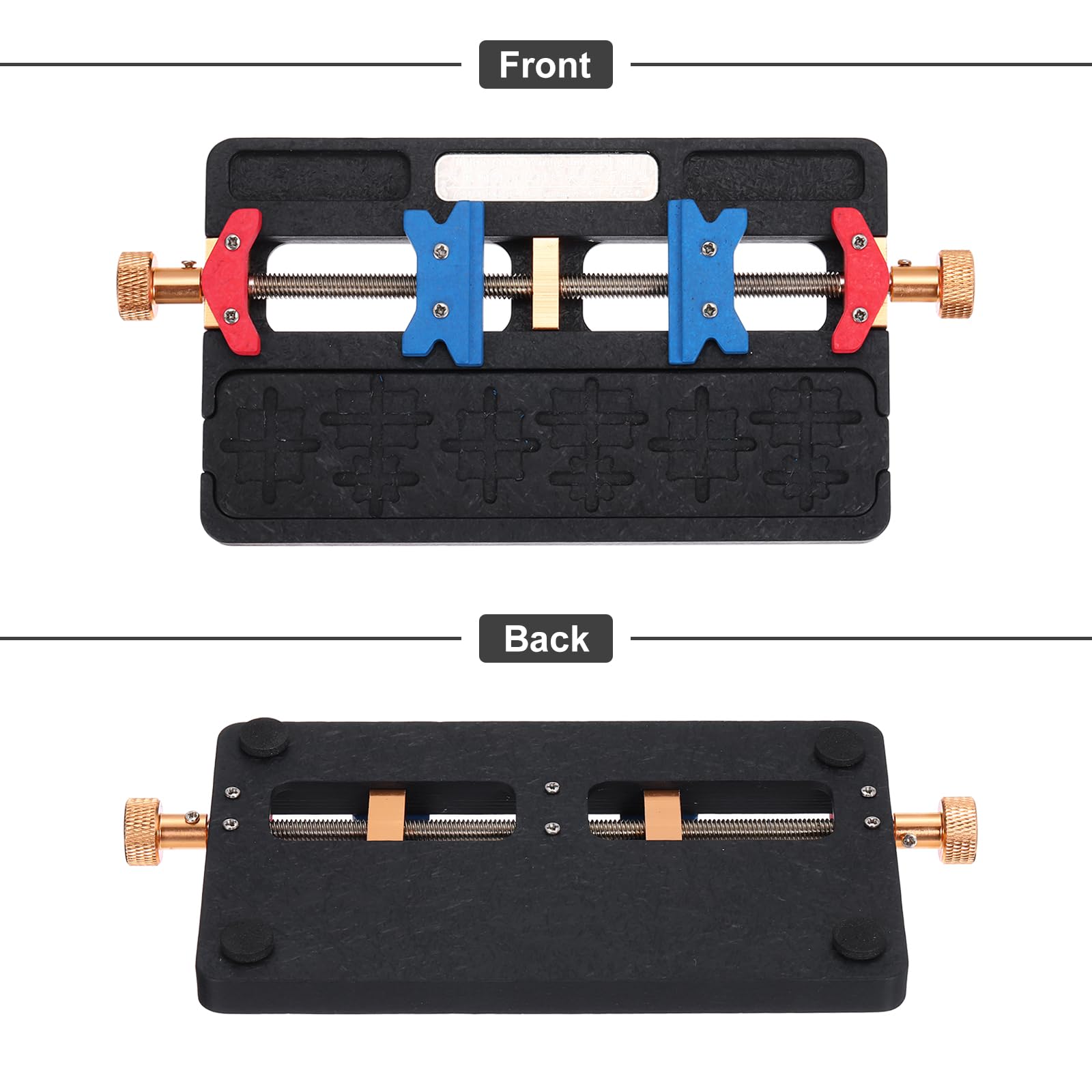 PATIKIL Multifunctional PCB Fixing Holder,3.5"x7.4"x0.6" PCB Circuit Board Holder Dual Axis High-Temperature Resistant Positioning Clamp Maintenance Fixture for Phone Repair,1 Set Black - Image 3
