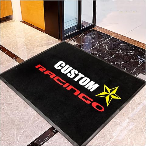 Felpudo Personalizado con Logo Texto Exterior Entrada Personalizable Alfombras Personalizadas Familia Comercial Antideslizante para Pasillo Cocina (90×60cm)