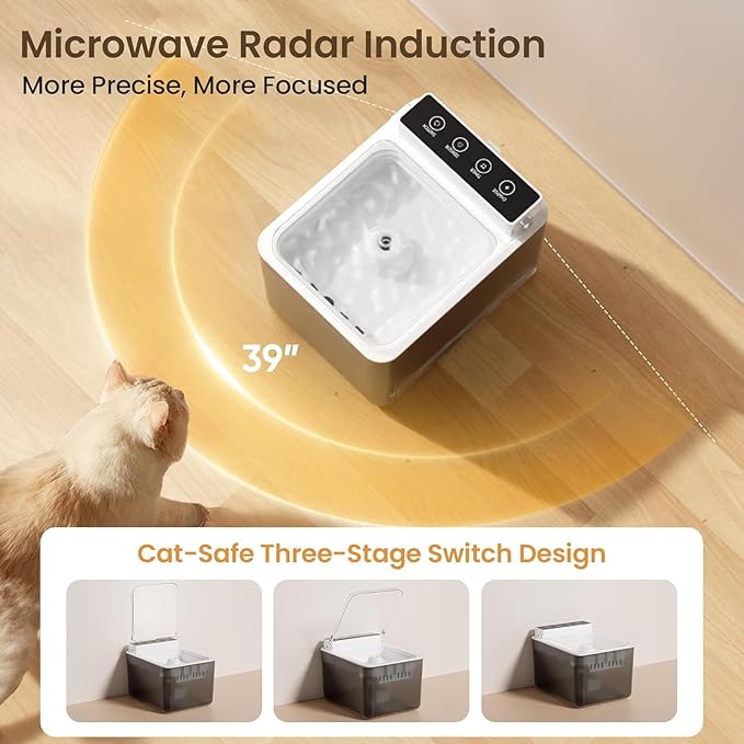 Fuente de Agua Automática para Gatos con Tapa Sensor Infrarrojo, 3L miniatura 3