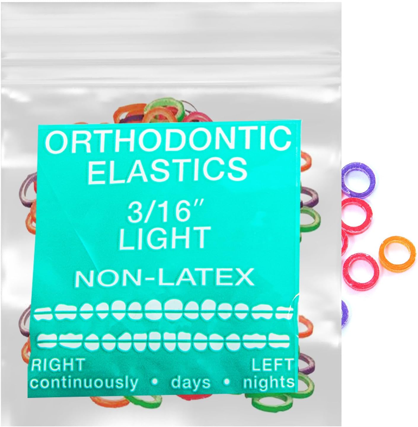 Neon NonLatex 100 counts Intraoral Elastic Bands