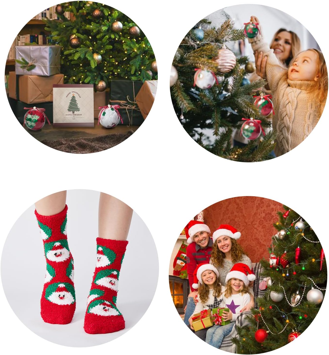 J-BOX Womens Christmas Socks Winter Soft Warm Fuzzy Socks Cozy Fluffy Slipper Socks for Women Mens Gifts(2/4 pairs) - Image 6