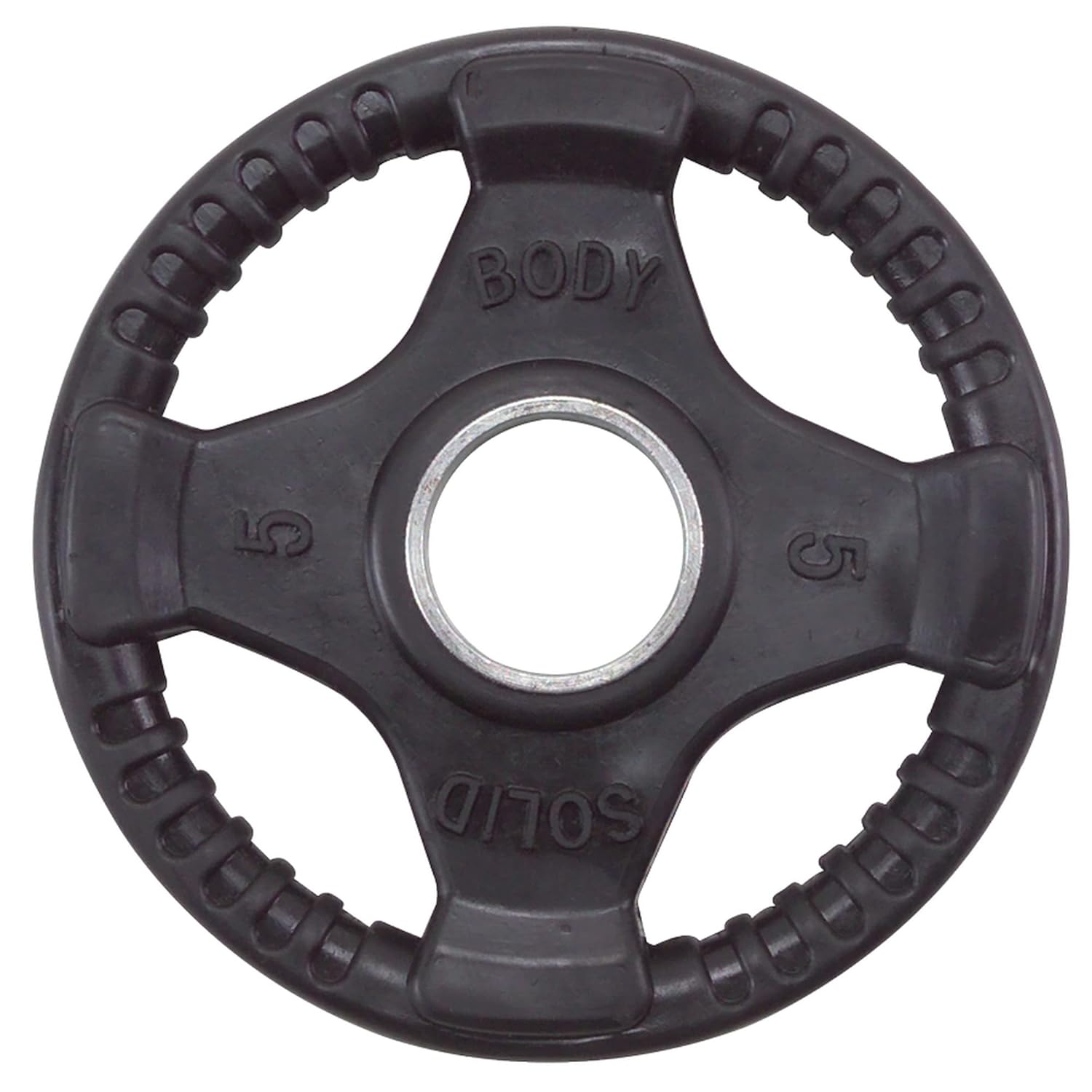 Body Solid Tools (ORST105) Olympic Rubber Bumper Weight Plates Set for Olympic Bar with Quad-Grip Design, Commercial and Home Gym Heavy Duty Impact-Resistant Plate Sets, 105 lb