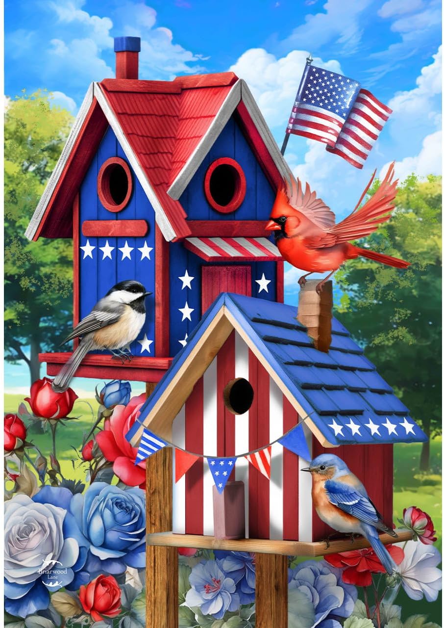 Briarwood Lane Home Sweet Home Cardinal Burlap House Flag