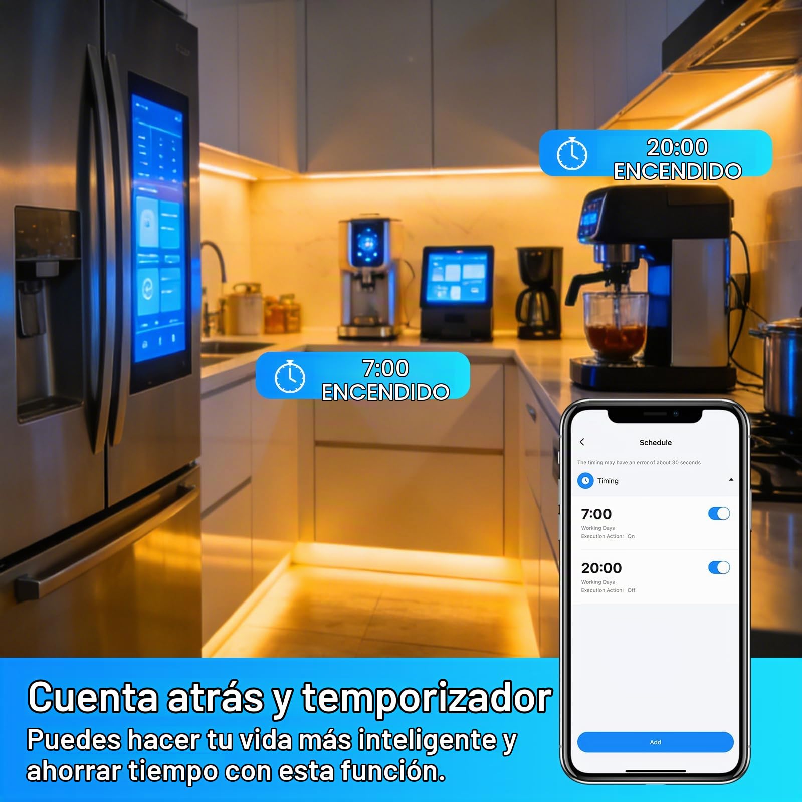 ANTELA Enchufe inteligente WLAN AI con medición de electricidad, factura de electricidad, 16 A, 3680 W, compatible con Google Home, Alexa, Smart Life APP, 2,4 GHz, 4 unidades