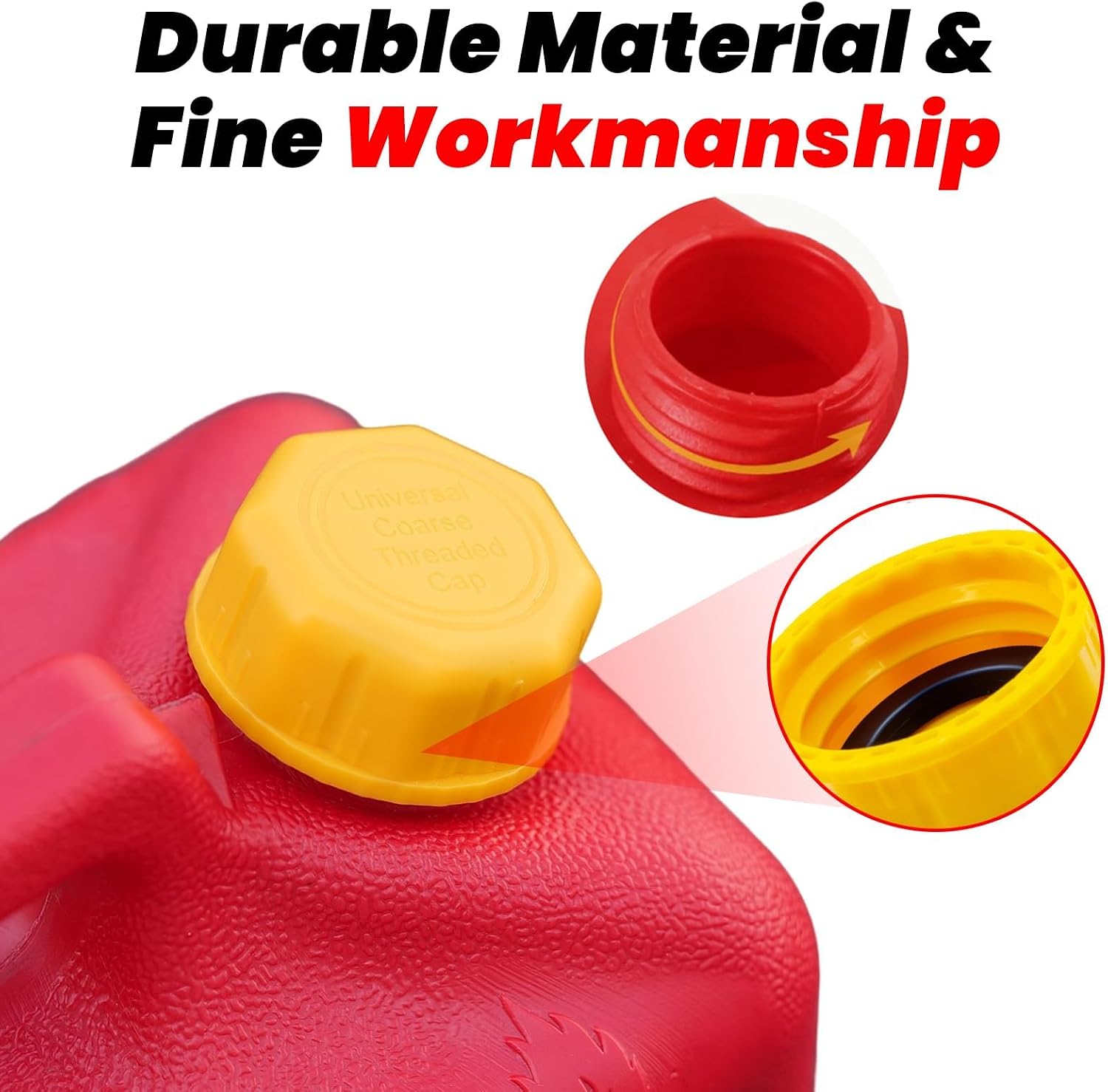 6 PCS 5 Gallon Gas Can Cap Replacement for Midwest Gas Can,Fuel Can Caps, Universal Coarse Thread Gas Cap for Gasoline, Portable Gas Tank Lid for Improved Sealing and Transportation