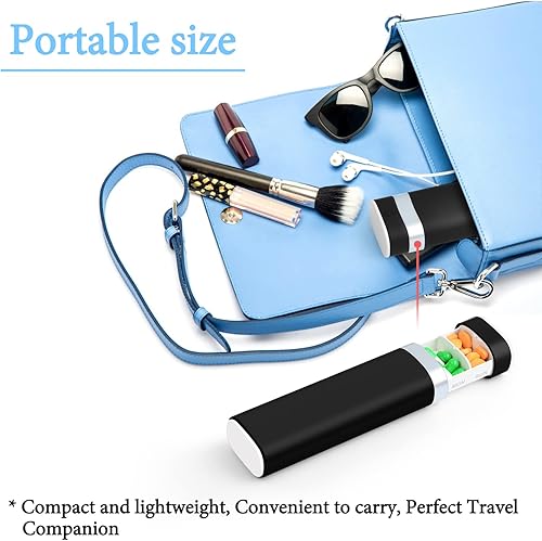 Miniatura 6 de greencycle Pastillero de 7 días, semanales, pastilleros diarios, contenedor portátil diario para pastilleros, pastillero de viaje, bonita caja de