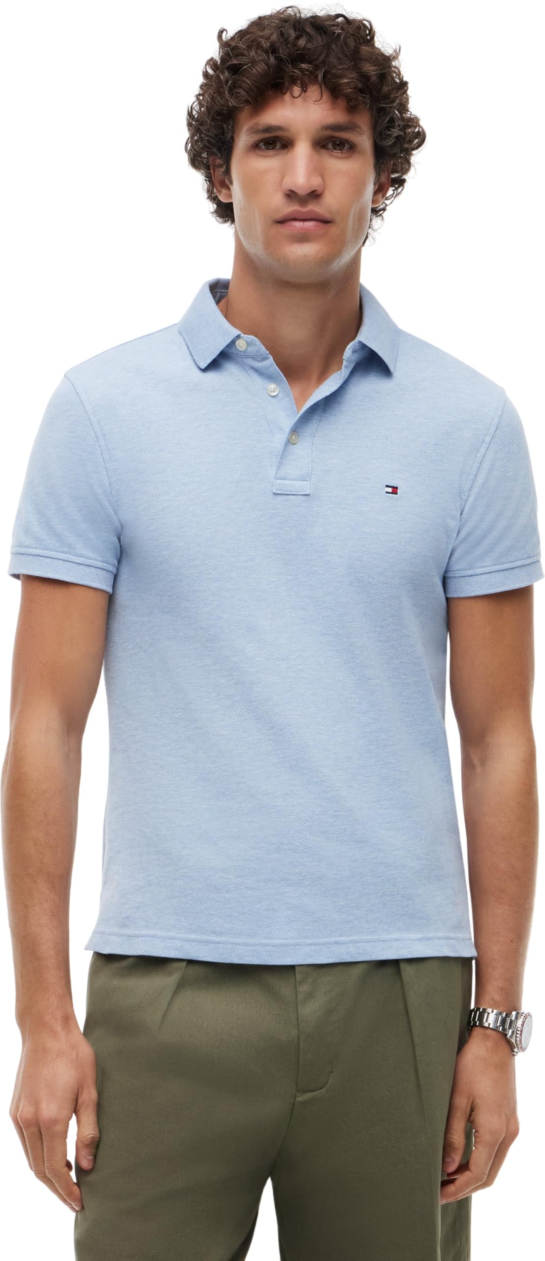 Tommy Hilfiger Men's 1985 Slim Polo Mw0Mw17771, Blue, L