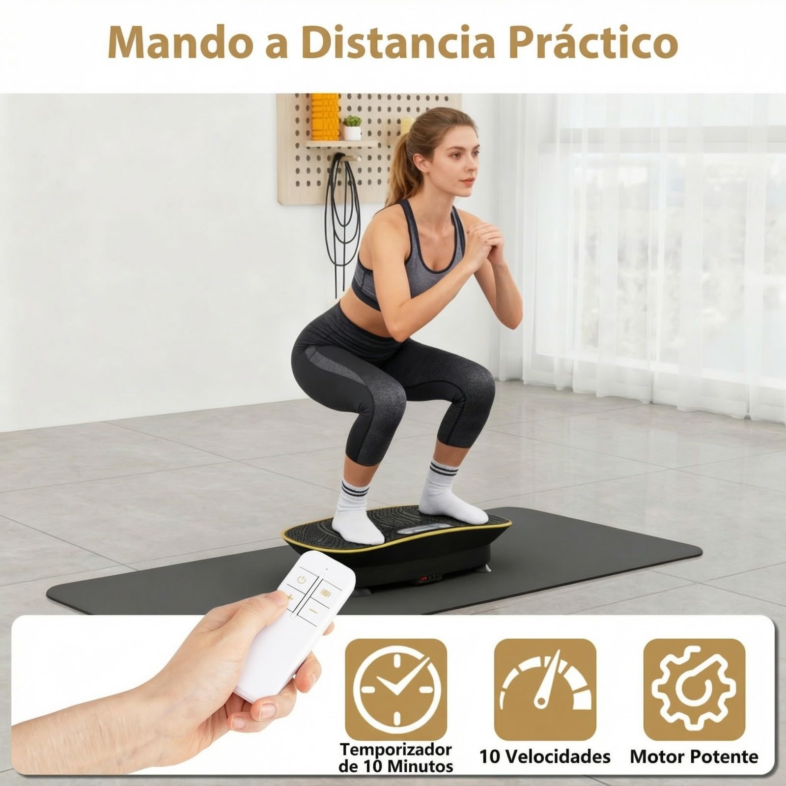 GYMAX Plataforma Vibratoria para Pérdida de Peso, Plataforma Vibración Muscular con 10 Intensidades de Velocidad Ajustables y Control Remoto, Placa de Vibración Todo Cuerpo Ejercicio en Casa