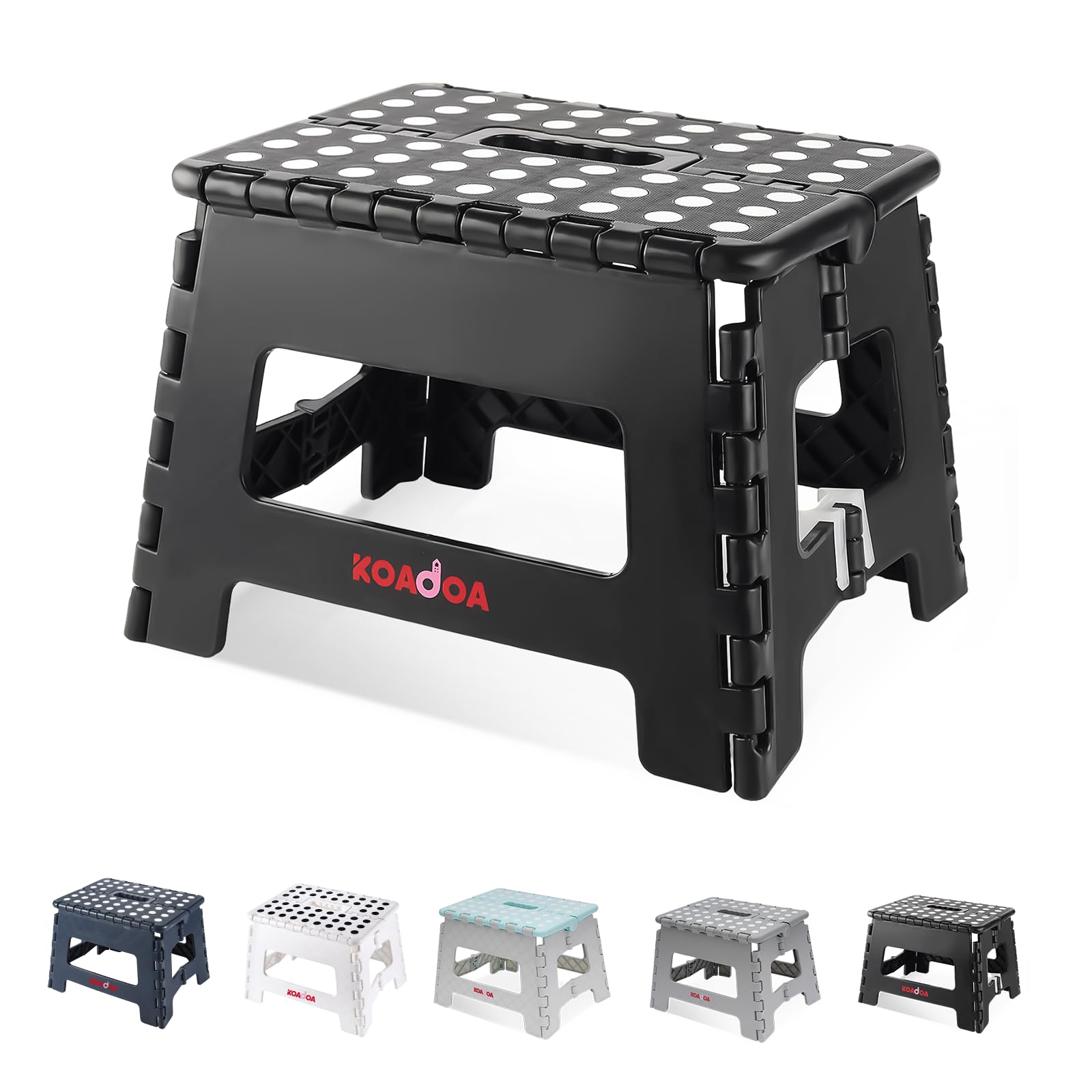 KOADOA Folding Step Stool, 9 Inch Plastic Foldable Step Stool for