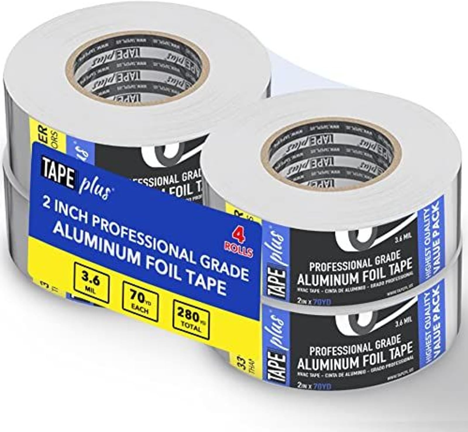 TapePlus Aluminum Foil Tape - Heat Resistant Duct Seal for HVAC Applications ...