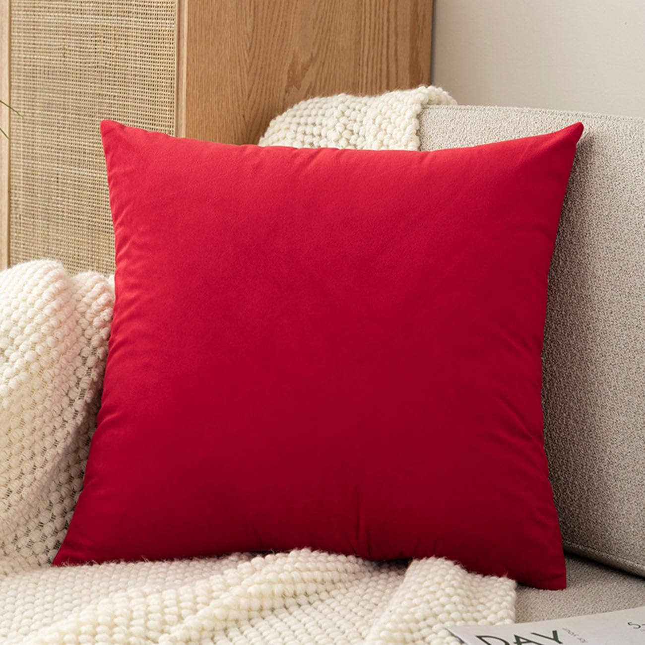 Swj-Swjssb #10 Velvet Pillow Cases Square Extra Large Cushion Covers 50X50, 60 X 60,50X70,60X80 Cm Soft Pillow Cover With Invisible Zipper Decorative Pillowcases 2 Pack For Pillows Sofa Couch(,60X80 Cm(Set Of 2 )