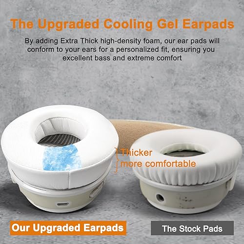 Miniatura 6 de SoloWIT Almohadillas de repuesto de gel refrigerante, almohadillas para auriculares Bose QuietComfort 35 (QC35) y Quiet Comfort 35 II (QC35 II),