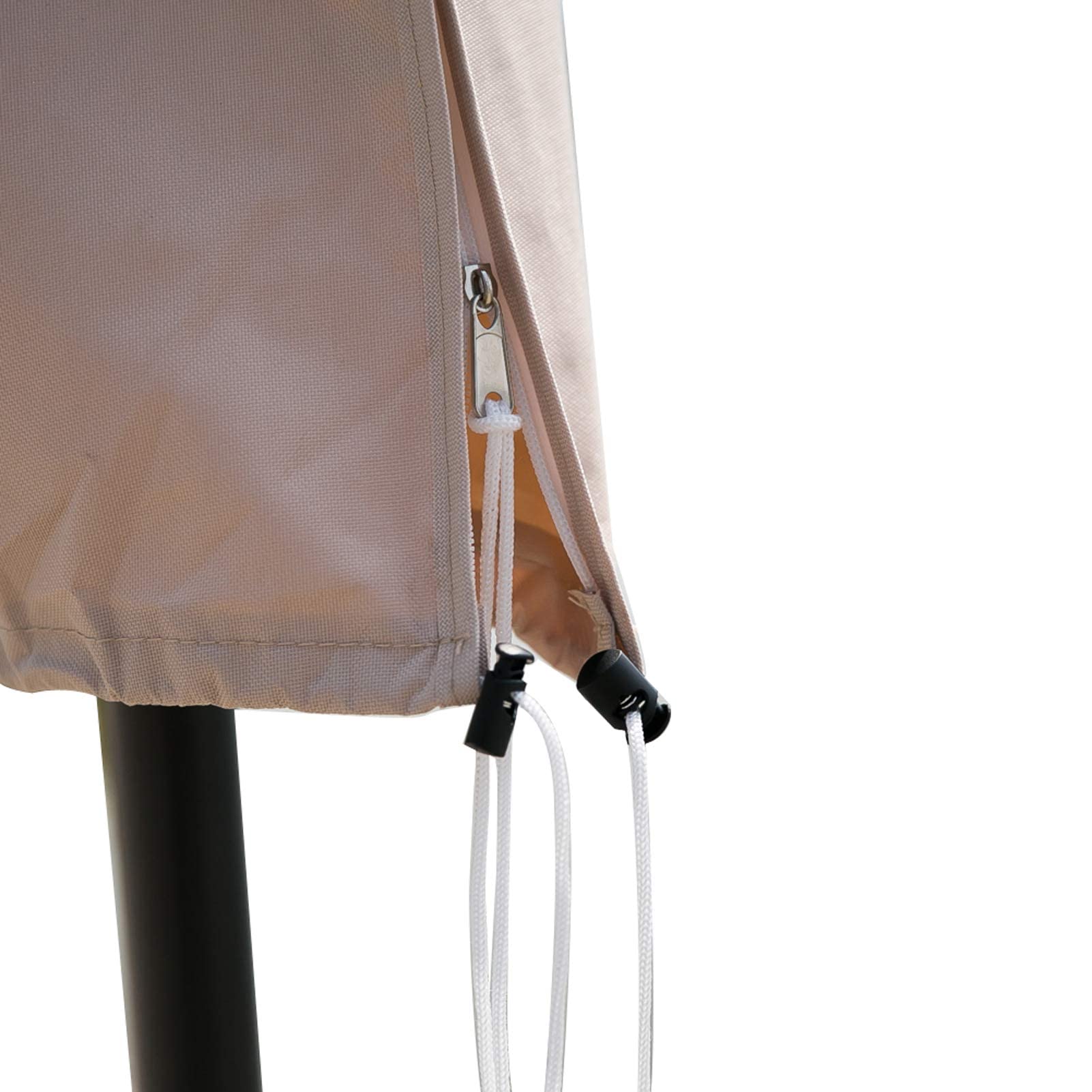 C-Hopetree Grande housse de parasol pour parasol de jardin déporté de 2 m à 3,3 m, imperméable, avec fermeture éclair et tige, beige