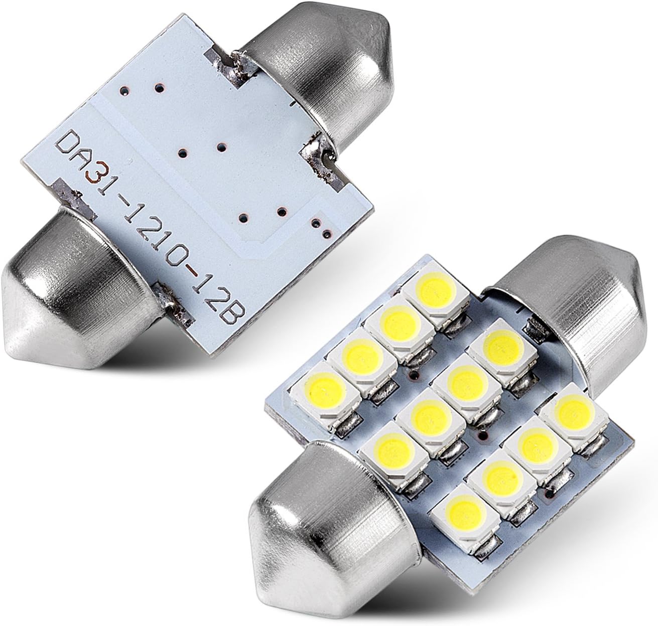 Tinpec 31mm 3022 3021 DE3022 DE3175 LED Light Bulbs for Car, Interior Lights Map Dome Door Courtesy Light (Pack of 4, White)