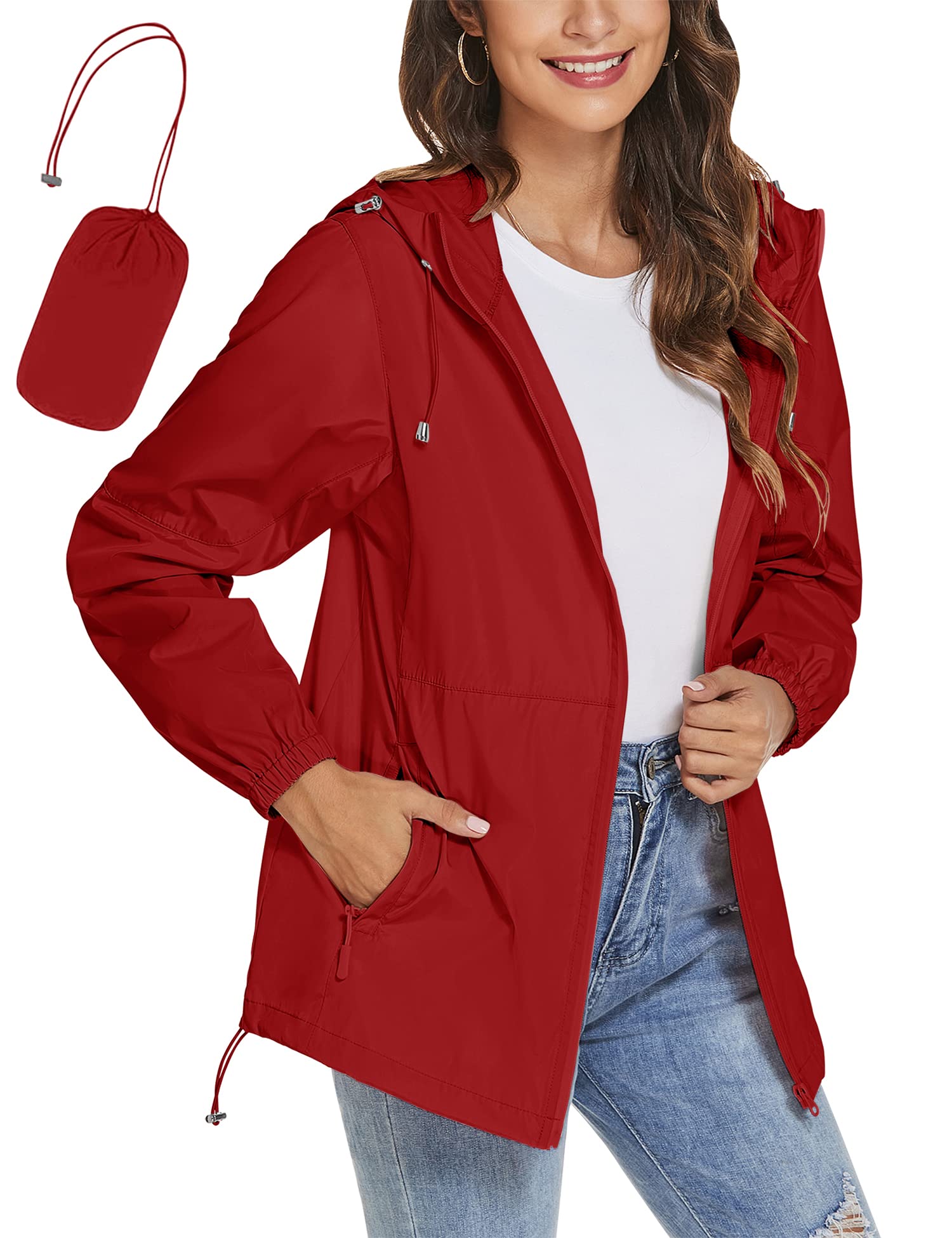 TCOT Womens Rain Jackets Waterproof Windbreaker Jackets lightweight Portable Rain Coat