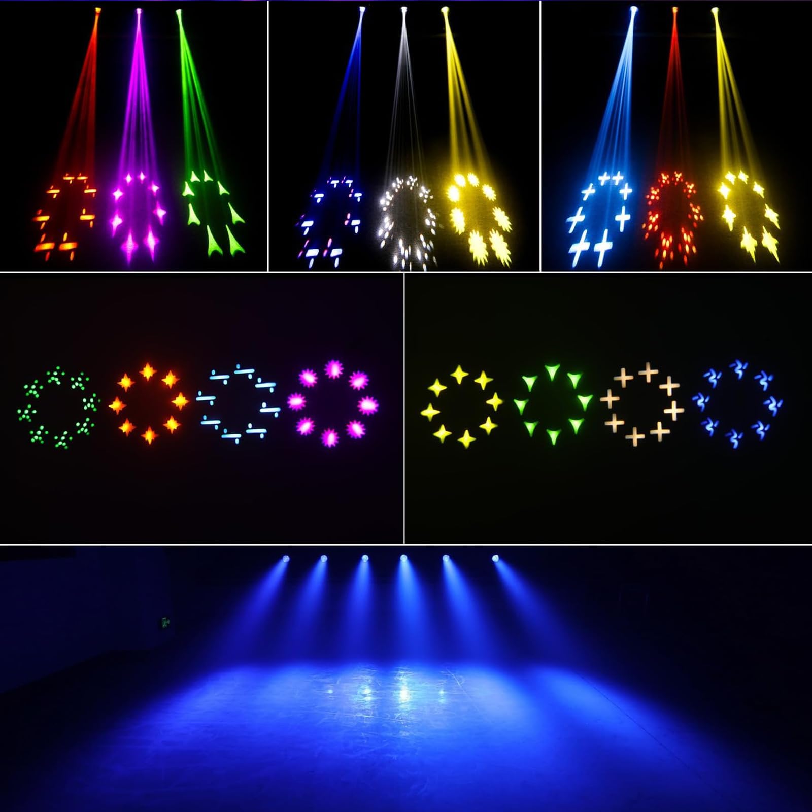 BETOPPER Lyre Led Moving Head Lampe 512 DMX RGBW 260W Éclairage de Scène Tête Mobile Jeux Lumiere Disco de Scène pour Scène, DJ, Bar, Mariage, Fête, Discothèque (1 PCS)