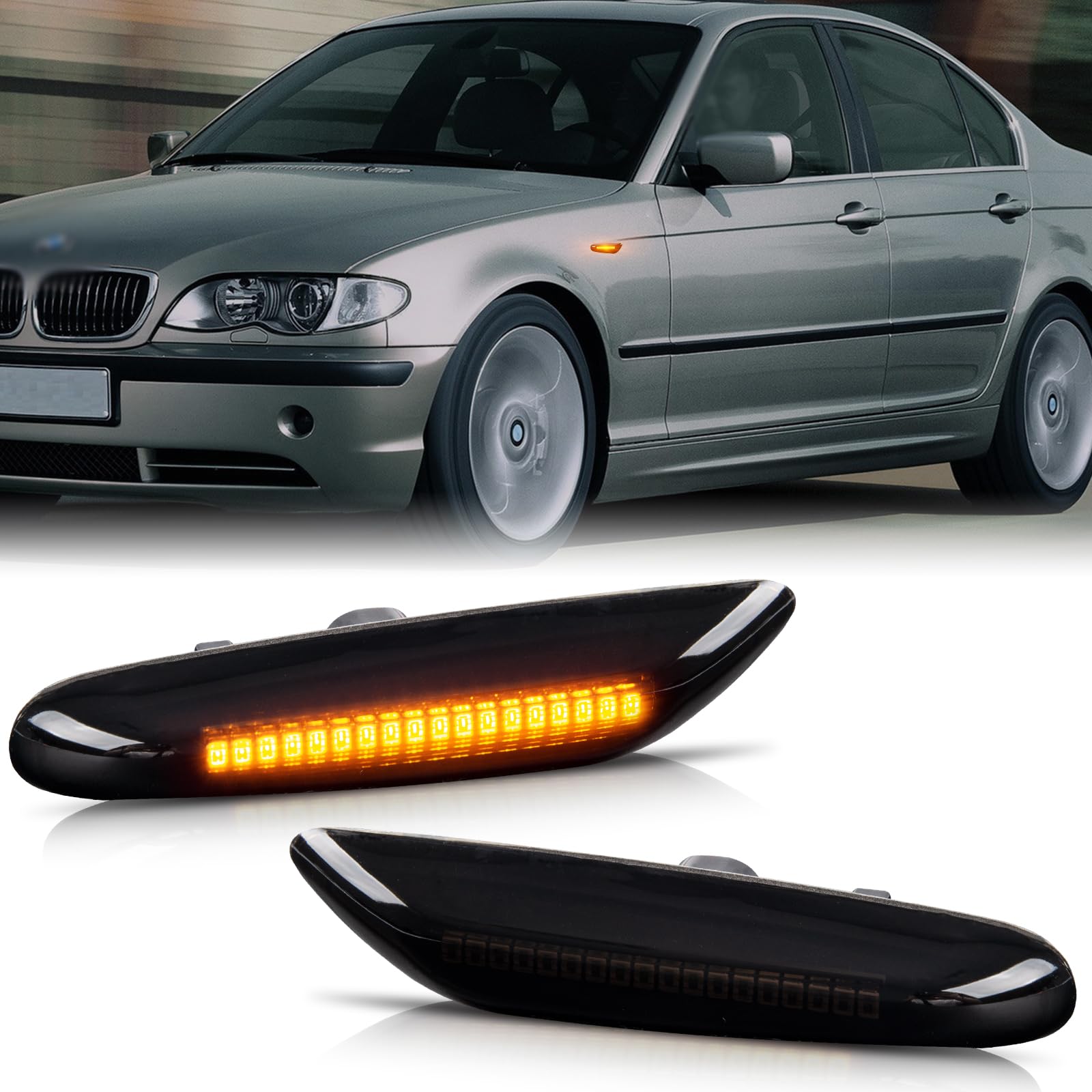Indicateurs LED Dynamiques Série 1 3 5 OZ-LAMPE Clignotants Latéraux à LED Pour E46 E36 E90 E91 E60 E61 E81 E82 E87 E88 E92 E93 E84 E83 E53, Ambre 18 SMD Clignotant Indicateurs LED Dynamiques Série 1 3 5 OZ-LAMPE Clignotants Latéraux à LED Pour E46 E36 E90 E91 E60 E61 E81 E82 E87 E88 E92 E93 E84 E83 E53, Ambre 18 SMD Clignotant