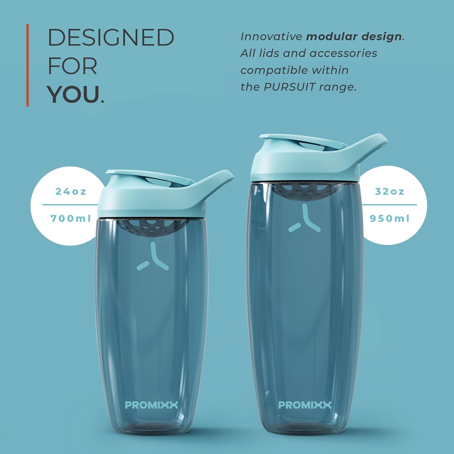 Promixx Pursuit Protein Shaker Bottle (24 oz) – Silent No-Ball Mixer, Leak-Proof Lid, BPA/BPS & Phthalate-Free ECOZEN – Easy-Clean Shaker Cup for Protein Shakes, Pre & Post-Workout Smoothies - Image 6