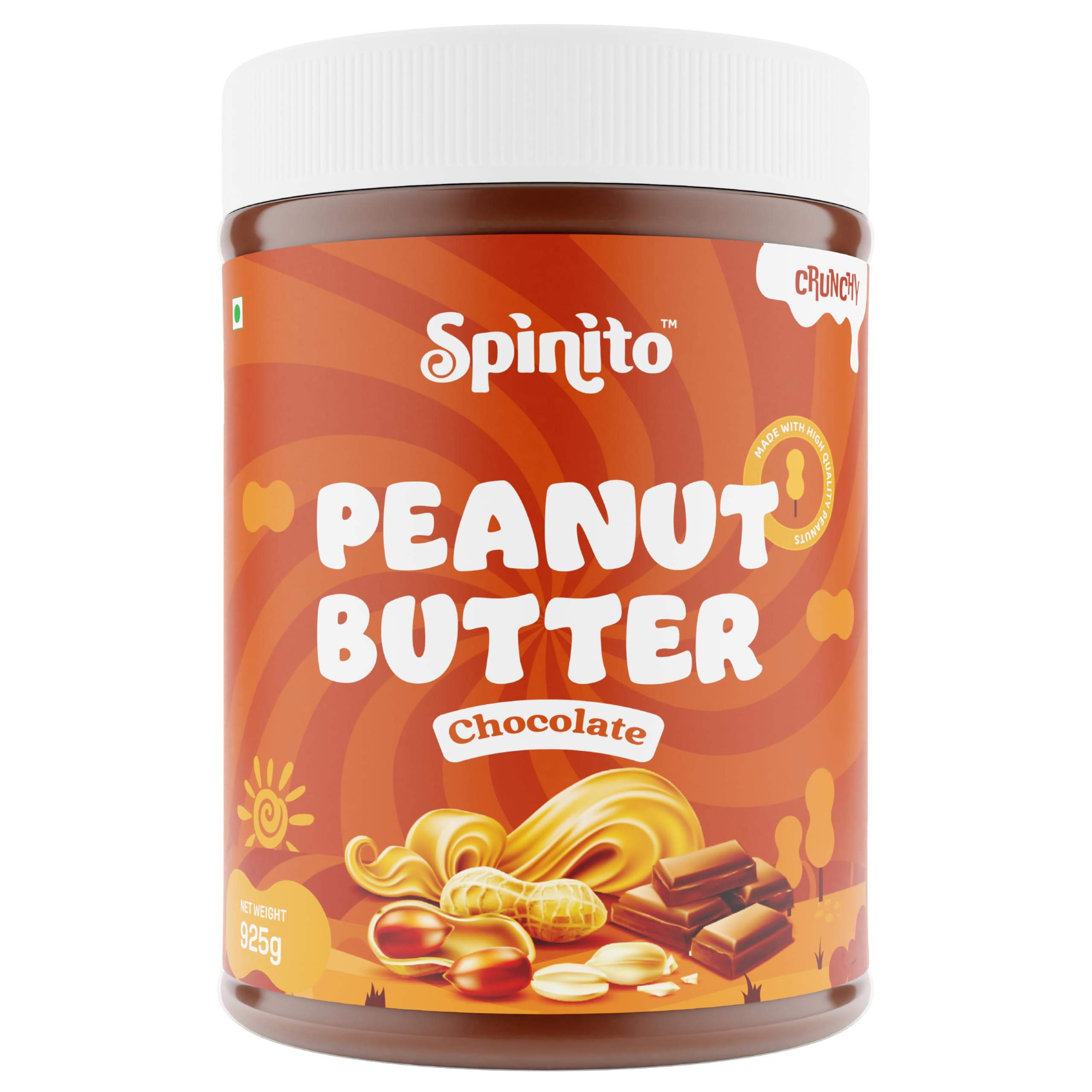 Spinito Peanut Butter Chocolate Crunchy 925g | High Protein | Made with Premium Nuts | Healthy Nut Butter Spread | Vegan | Zero Cholesterol & Trans Fat, non-GMO, Gluten Free | Vit E & B3 (B0CQ2MP83T) Amazon Price History, Amazon Price Tracker