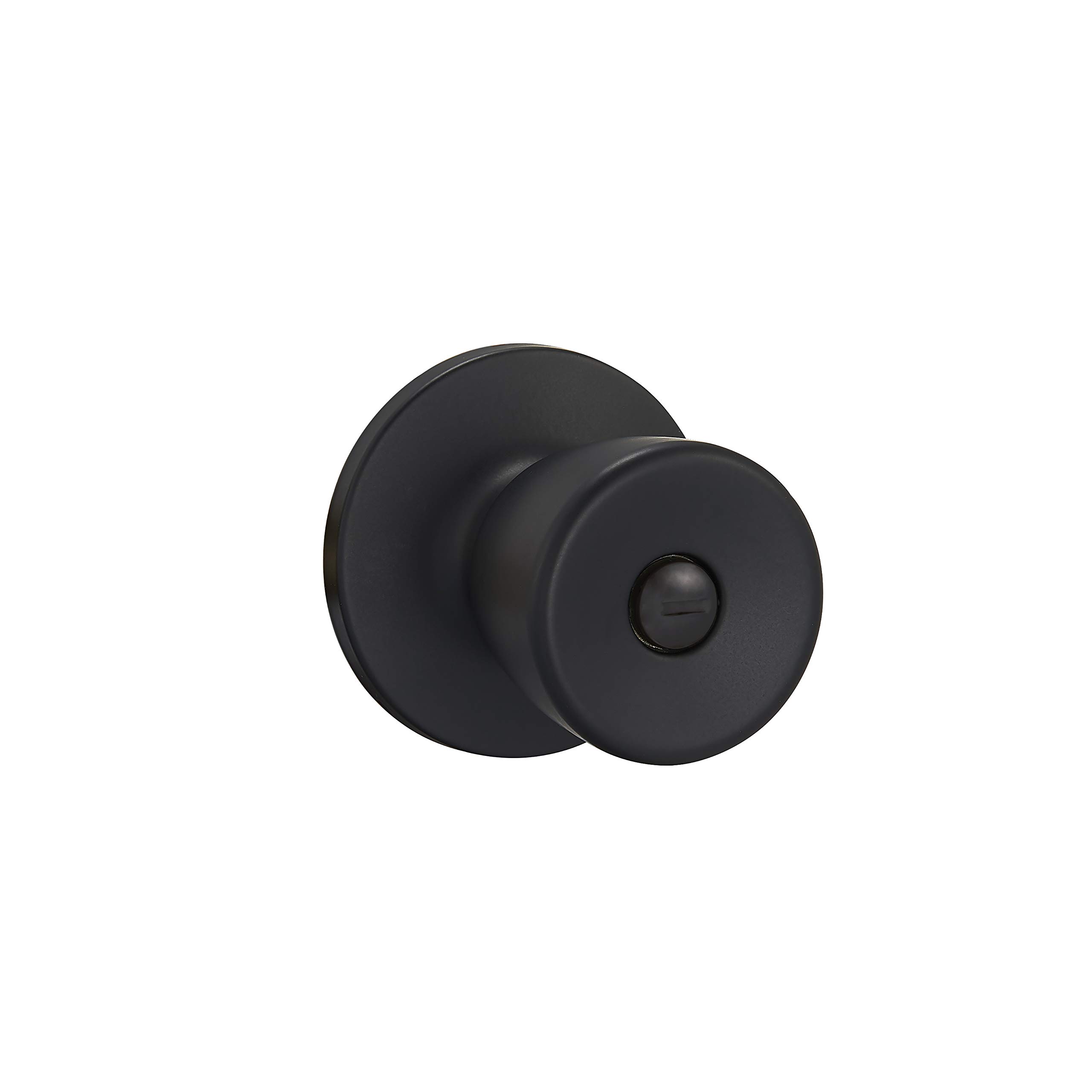 Amazon Basics Tulip Door Knob With Lock, Privacy, Matte Black